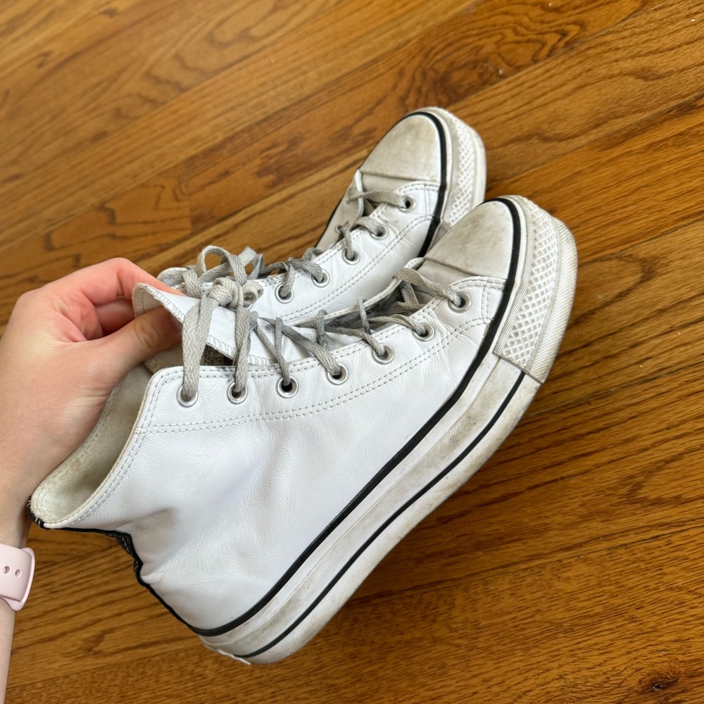 White leather converse - Women’s 10.5